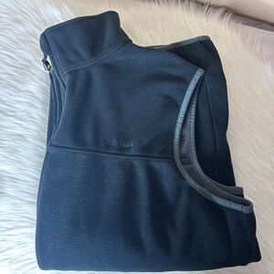 L.L. Bean Black Fleece Full Zip Vest Size XL Tall